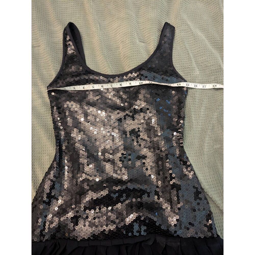Vintage 80s Rhonda Harness Women's Size 6 Black Sequin Swinger Midi Dress NYE - Picture 6 of 6